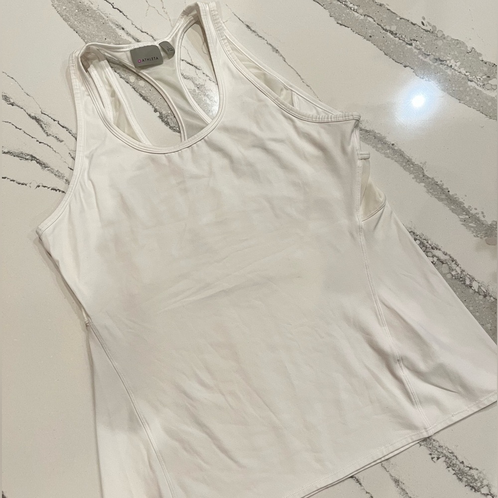 Athleta White Mesh Tank Top
